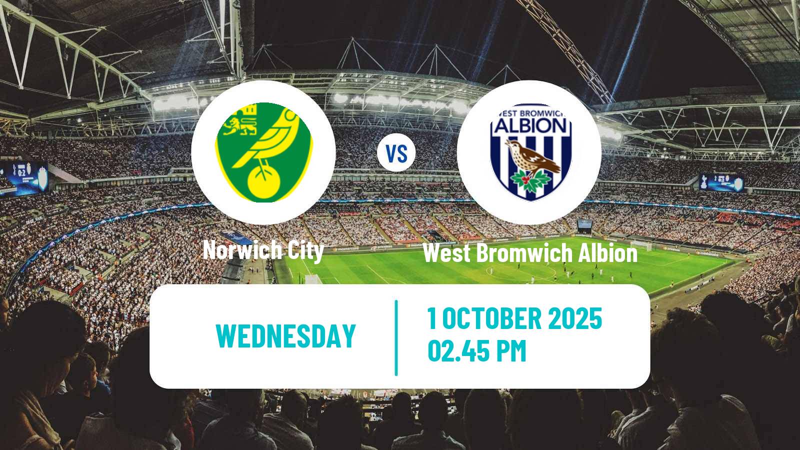 Football English League Championship Norwich City - West Bromwich Albion