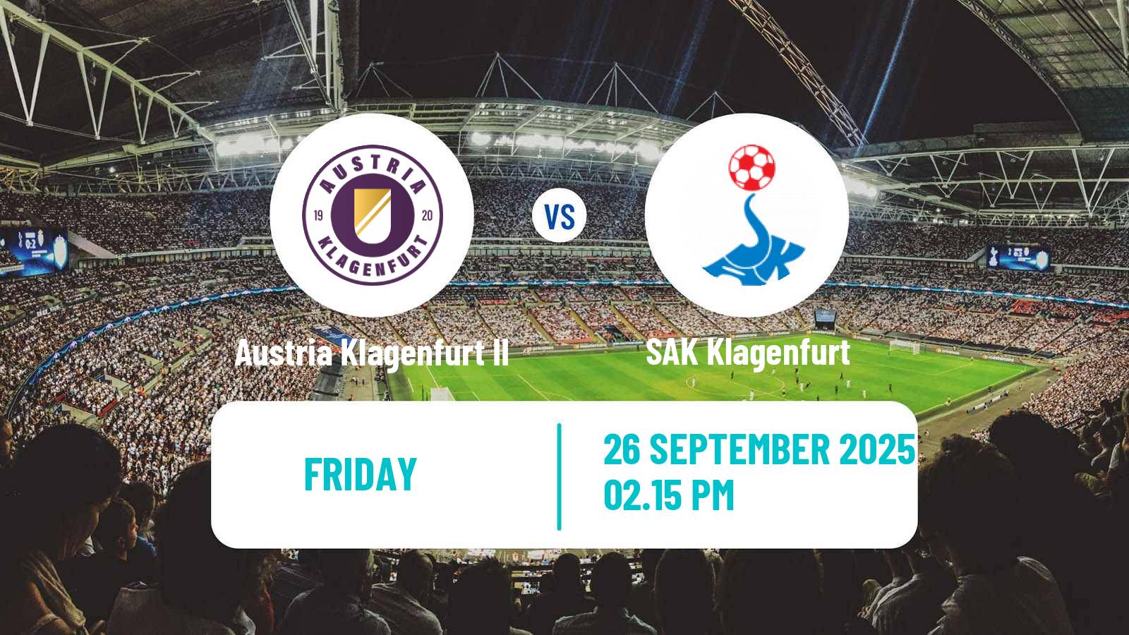 Football Austrian Landesliga Karnten Austria Klagenfurt II - SAK Klagenfurt