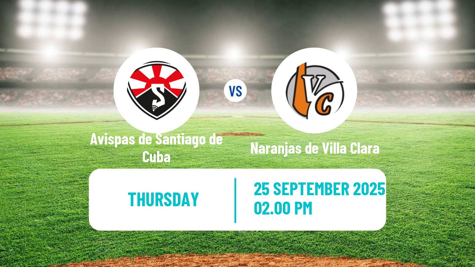 Baseball Cuba Serie Nacional Baseball Avispas de Santiago de Cuba - Naranjas de Villa Clara