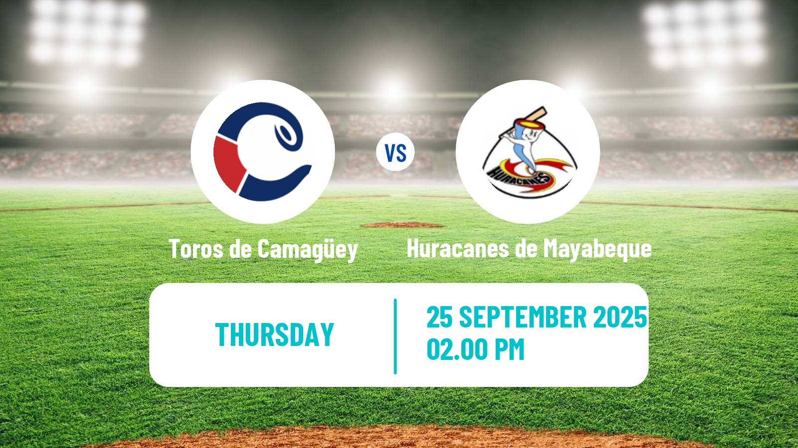 Baseball Cuba Serie Nacional Baseball Toros de Camagüey - Huracanes de Mayabeque