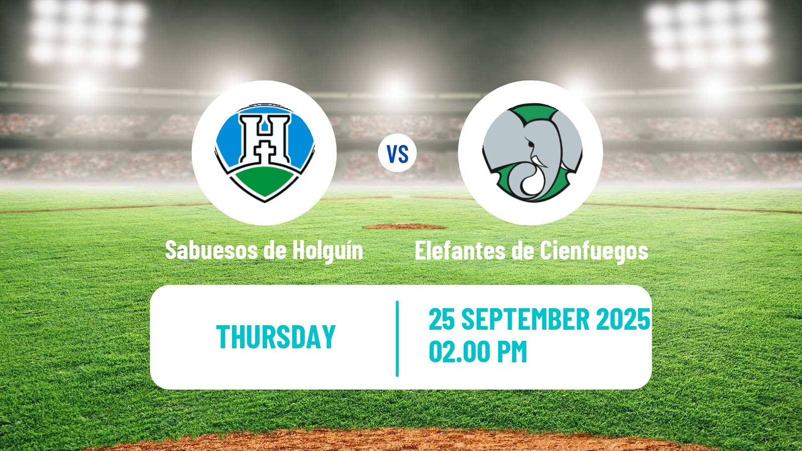 Baseball Cuba Serie Nacional Baseball Sabuesos de Holguín - Elefantes de Cienfuegos