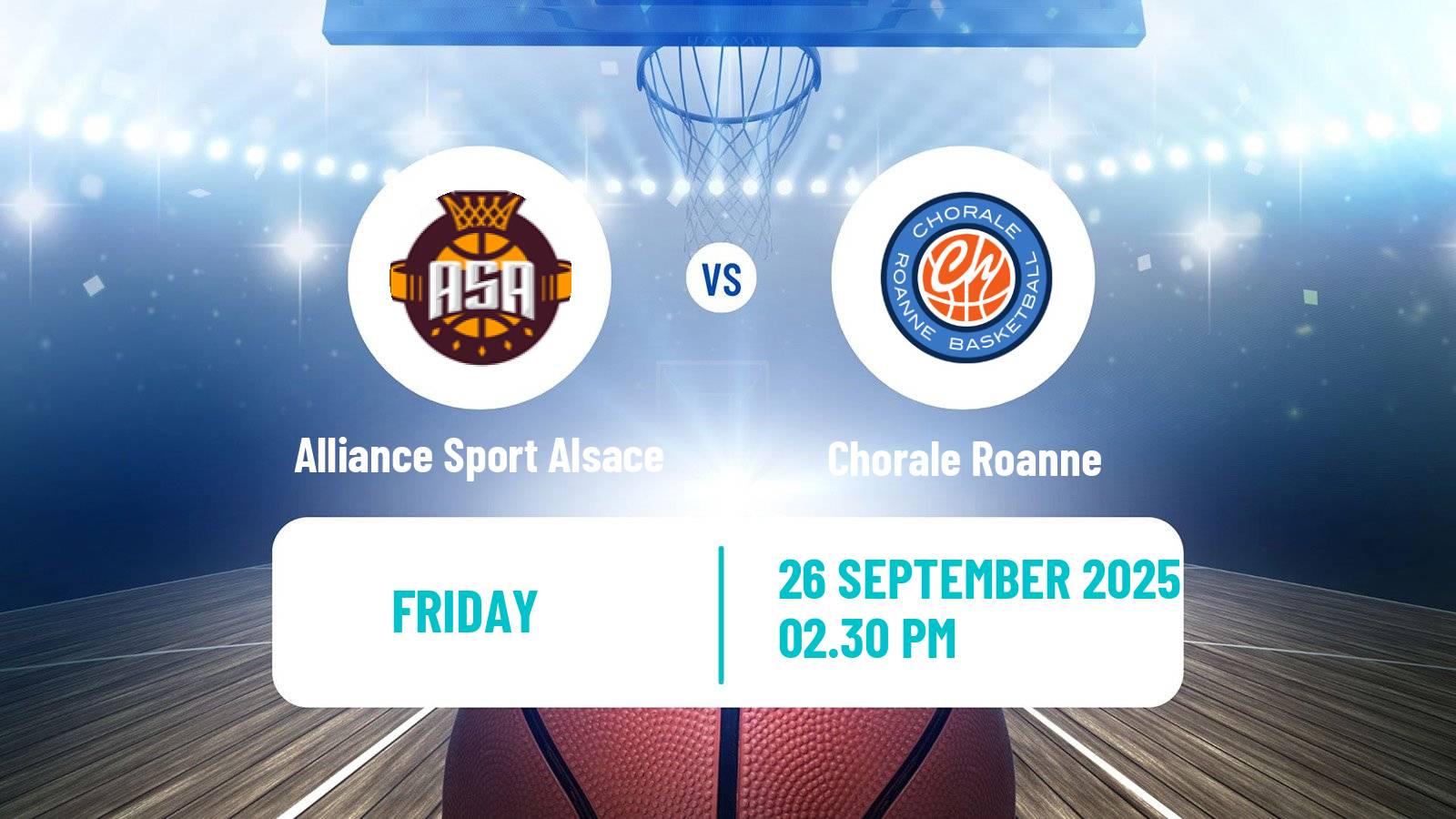 Basketball French LNB Pro B Alliance Sport Alsace - Chorale Roanne