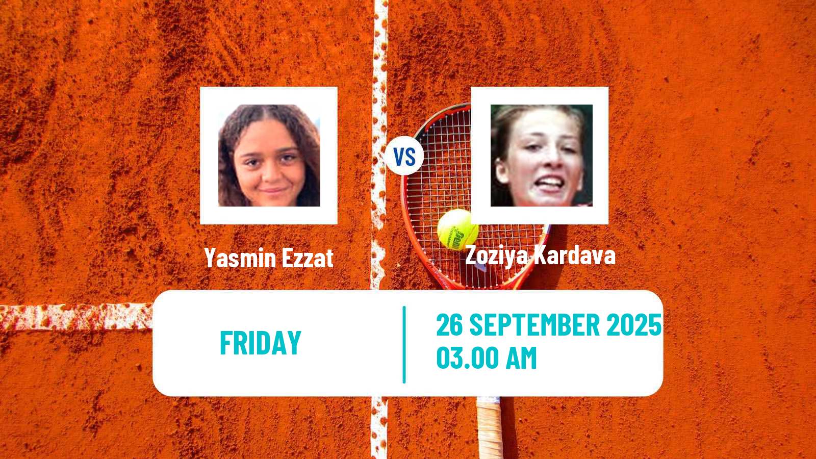 Tennis ITF W15 Sharm Elsheikh 12 Women Yasmin Ezzat - Zoziya Kardava