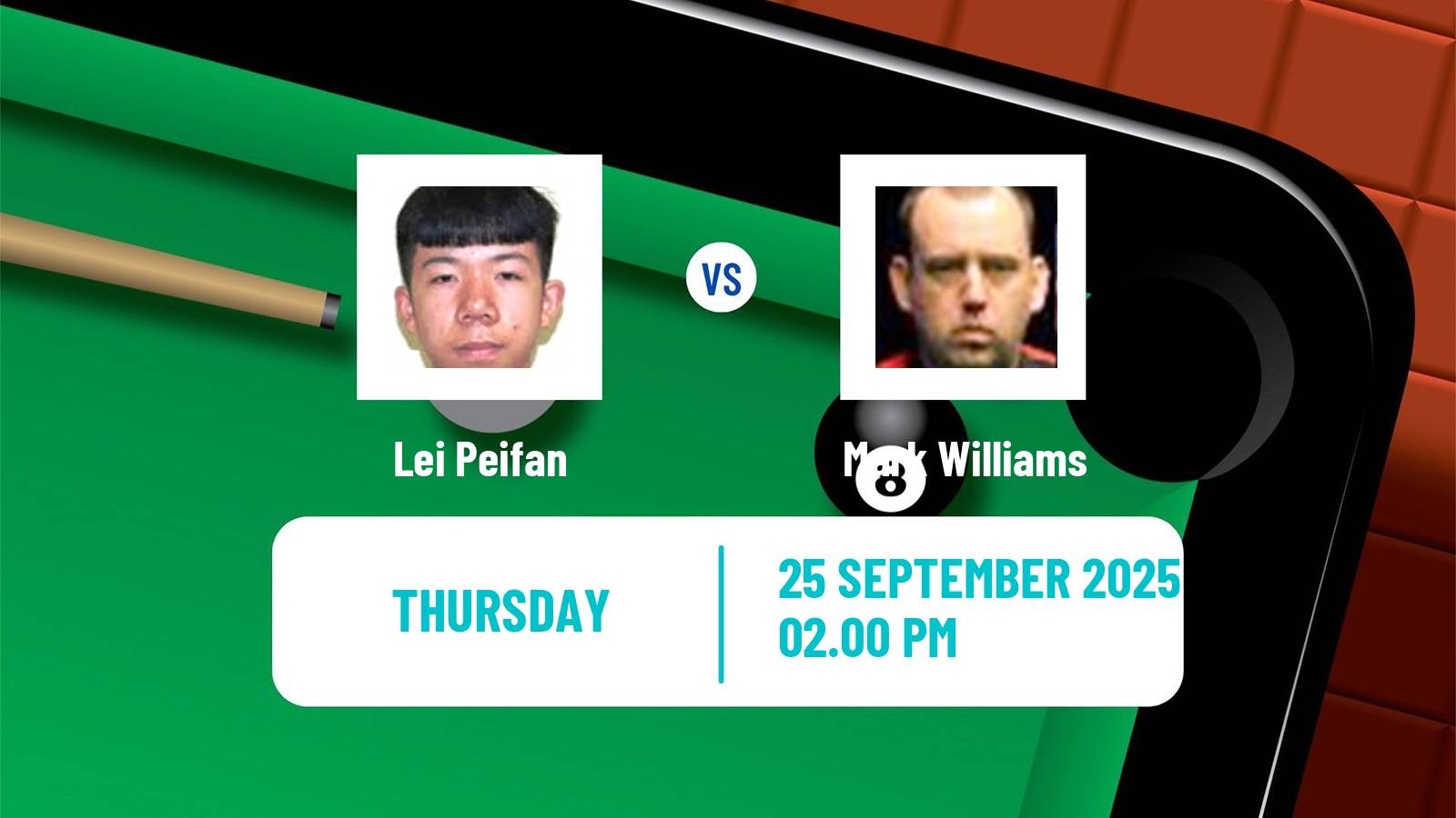 Snooker British Open Lei Peifan - Mark Williams