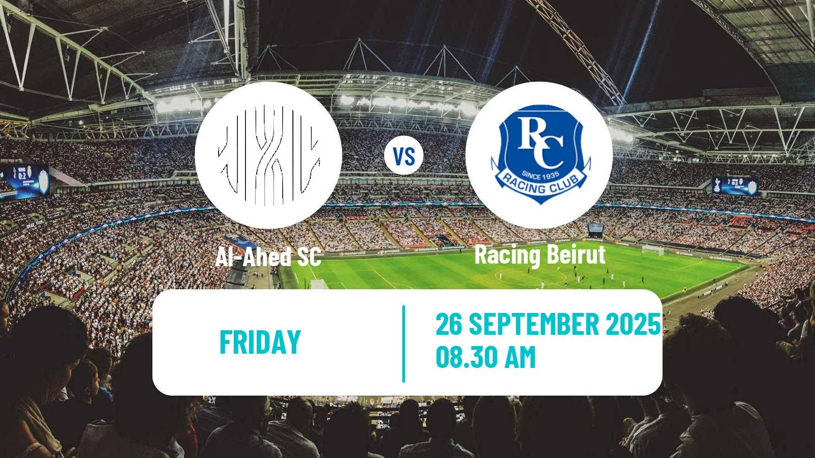 Football Lebanese Premier League Al-Ahed - Racing Beirut