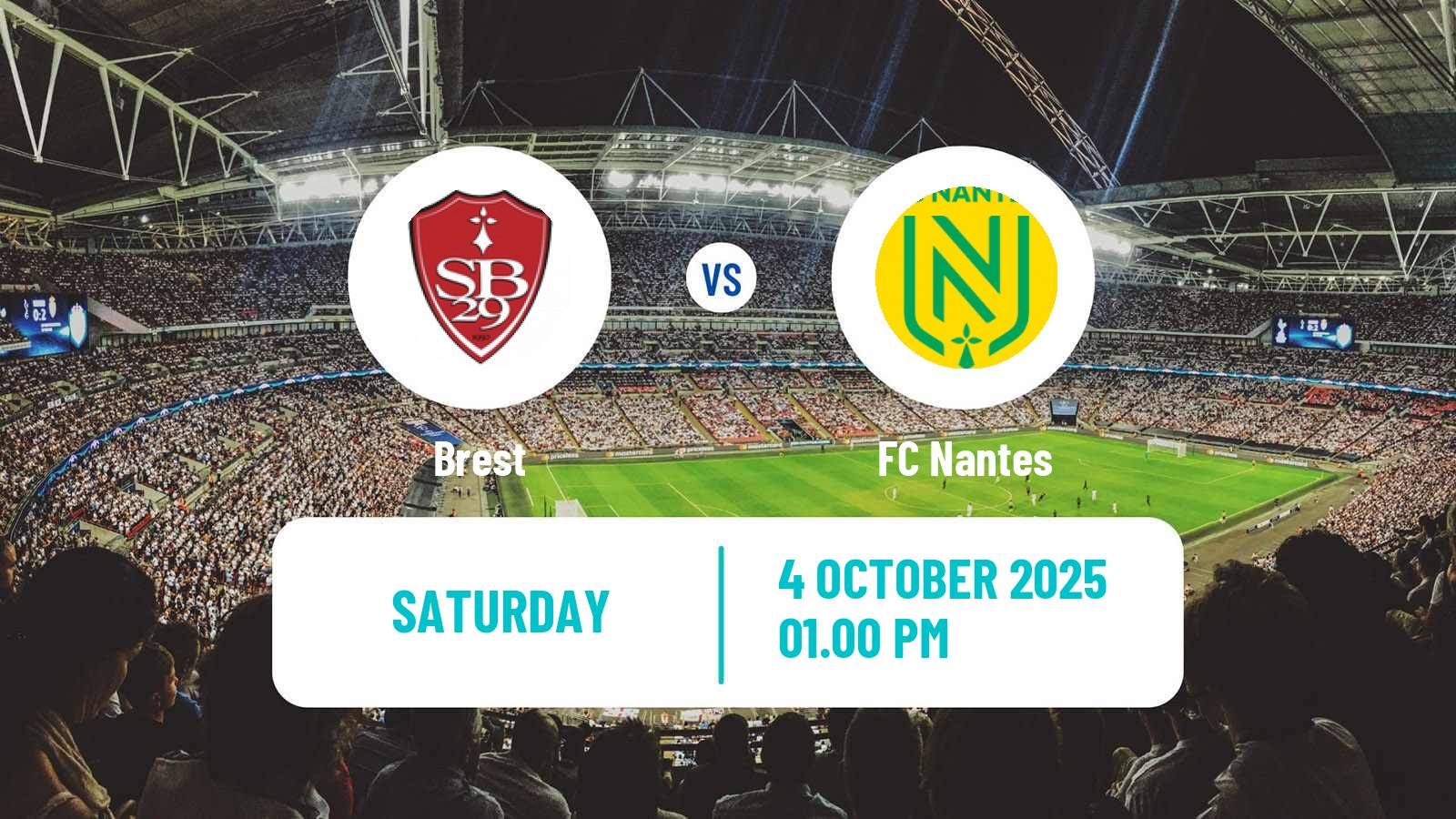 Football French Ligue 1 Brest - Nantes