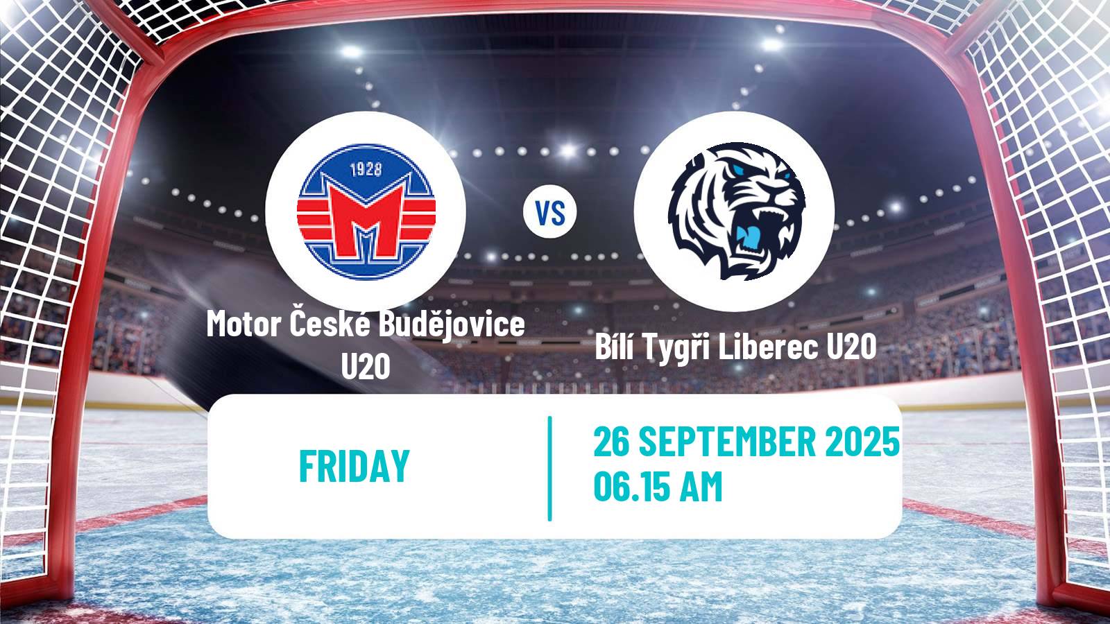 Hockey Czech ELJ Motor České Budějovice U20 - Bílí Tygři Liberec U20