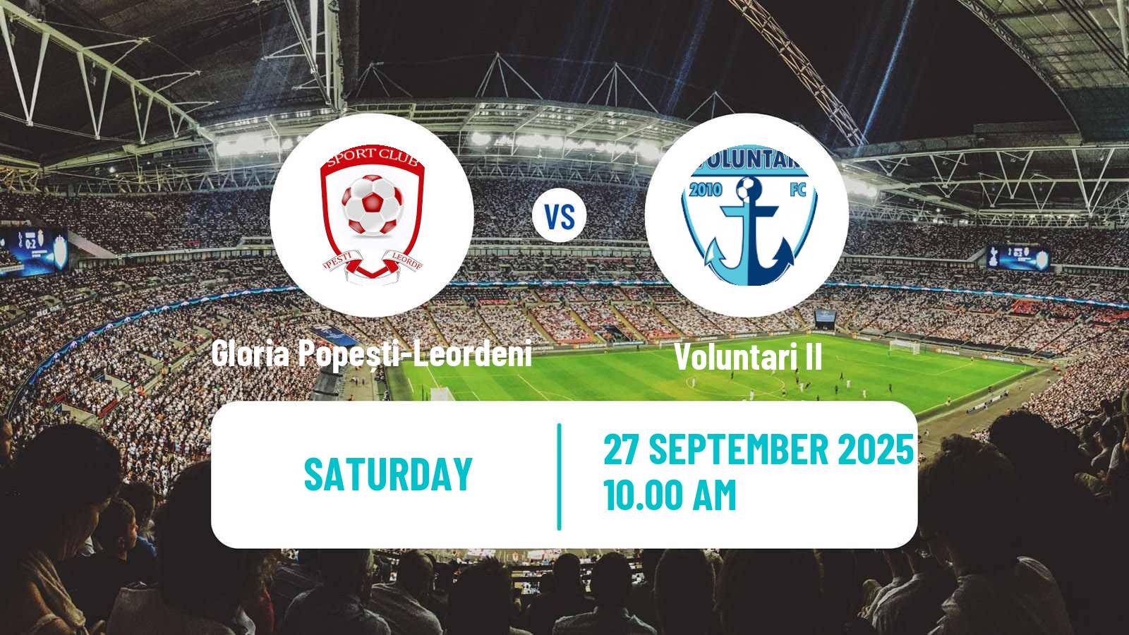 Football Romanian Liga 3 - Seria 3 Gloria Popești-Leordeni - Voluntari II