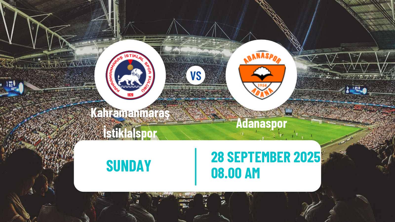 Football Turkish Second League Red Group Kahramanmaraş İstiklalspor - Adanaspor