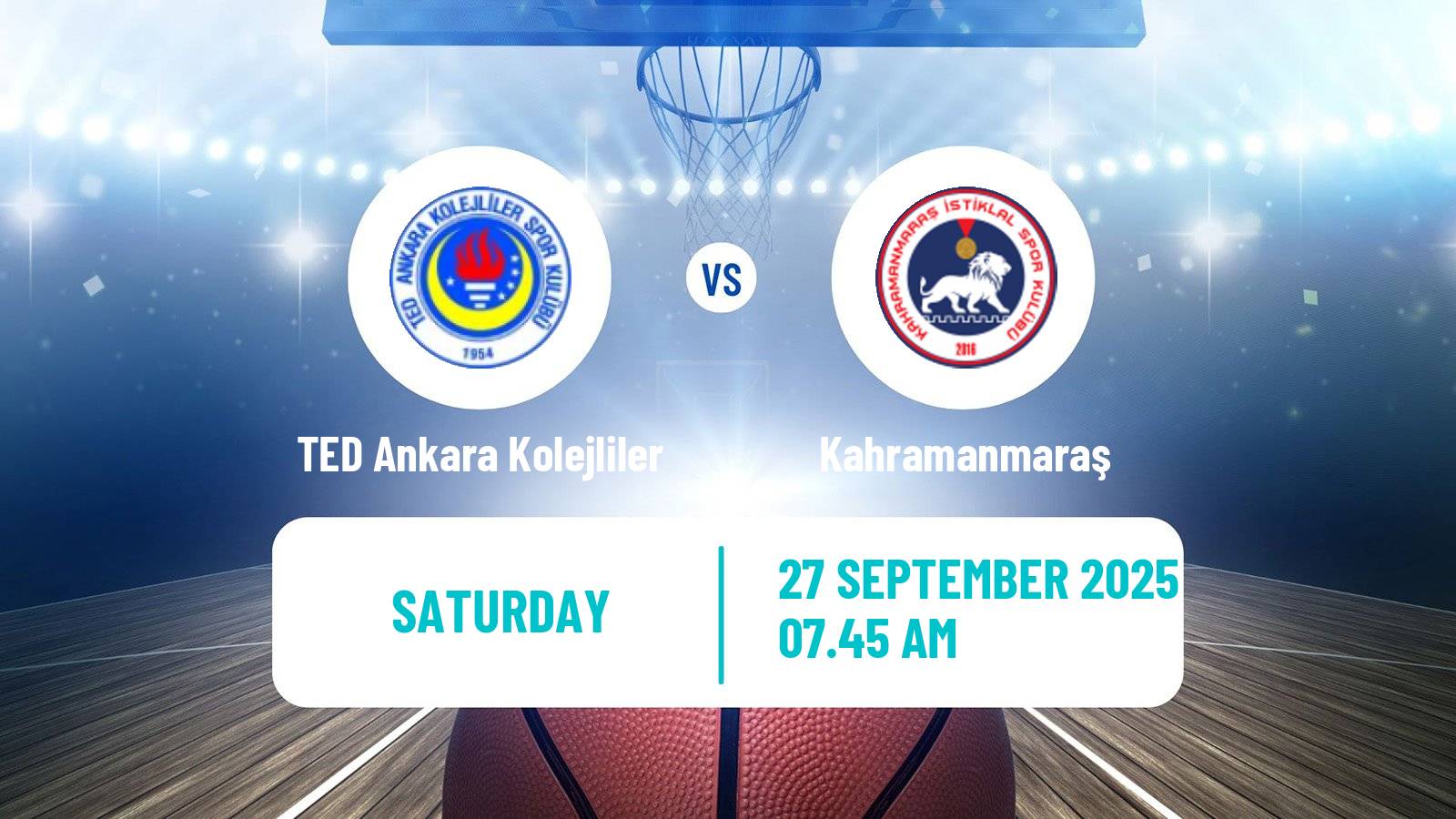 Basketball Turkish TBL TED Ankara Kolejliler - Kahramanmaraş
