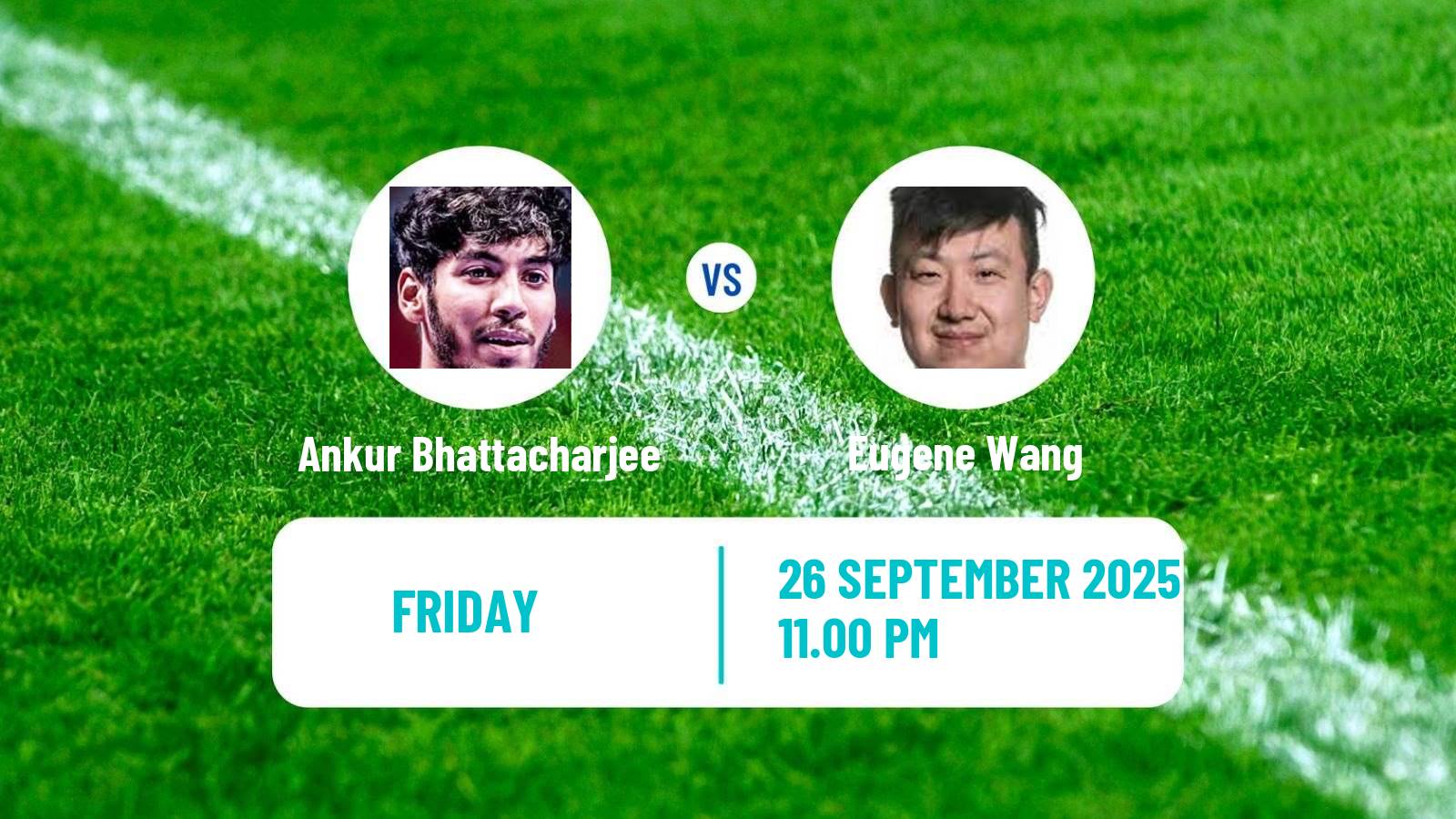 Table tennis China Smash Men Ankur Bhattacharjee - Eugene Wang