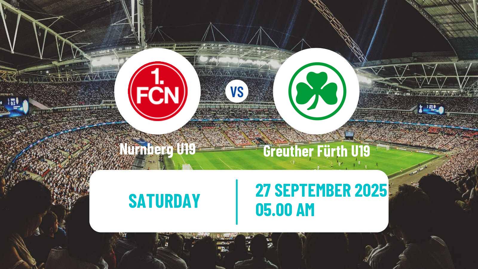 Football German DFB Youth League Nurnberg U19 - Greuther Fürth U19