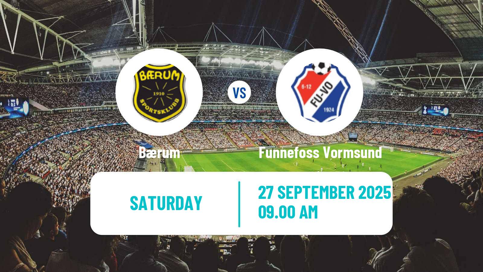 Football Norwegian Division 3 - Group 1 Bærum - Funnefoss Vormsund