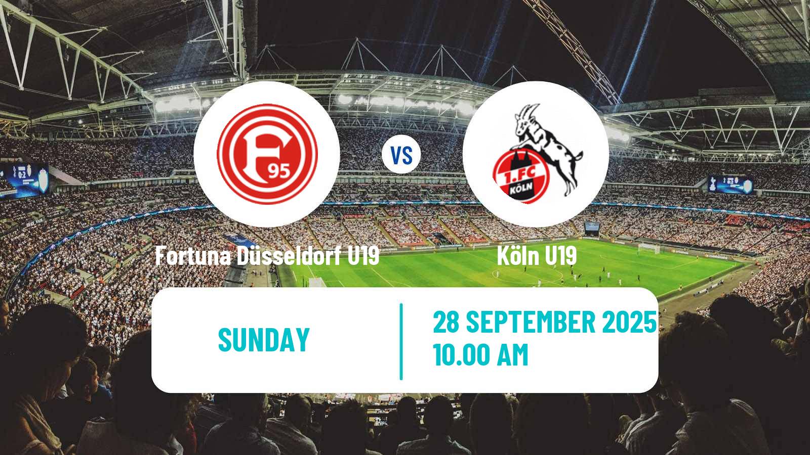 Football German DFB Youth League Fortuna Düsseldorf U19 - Köln U19