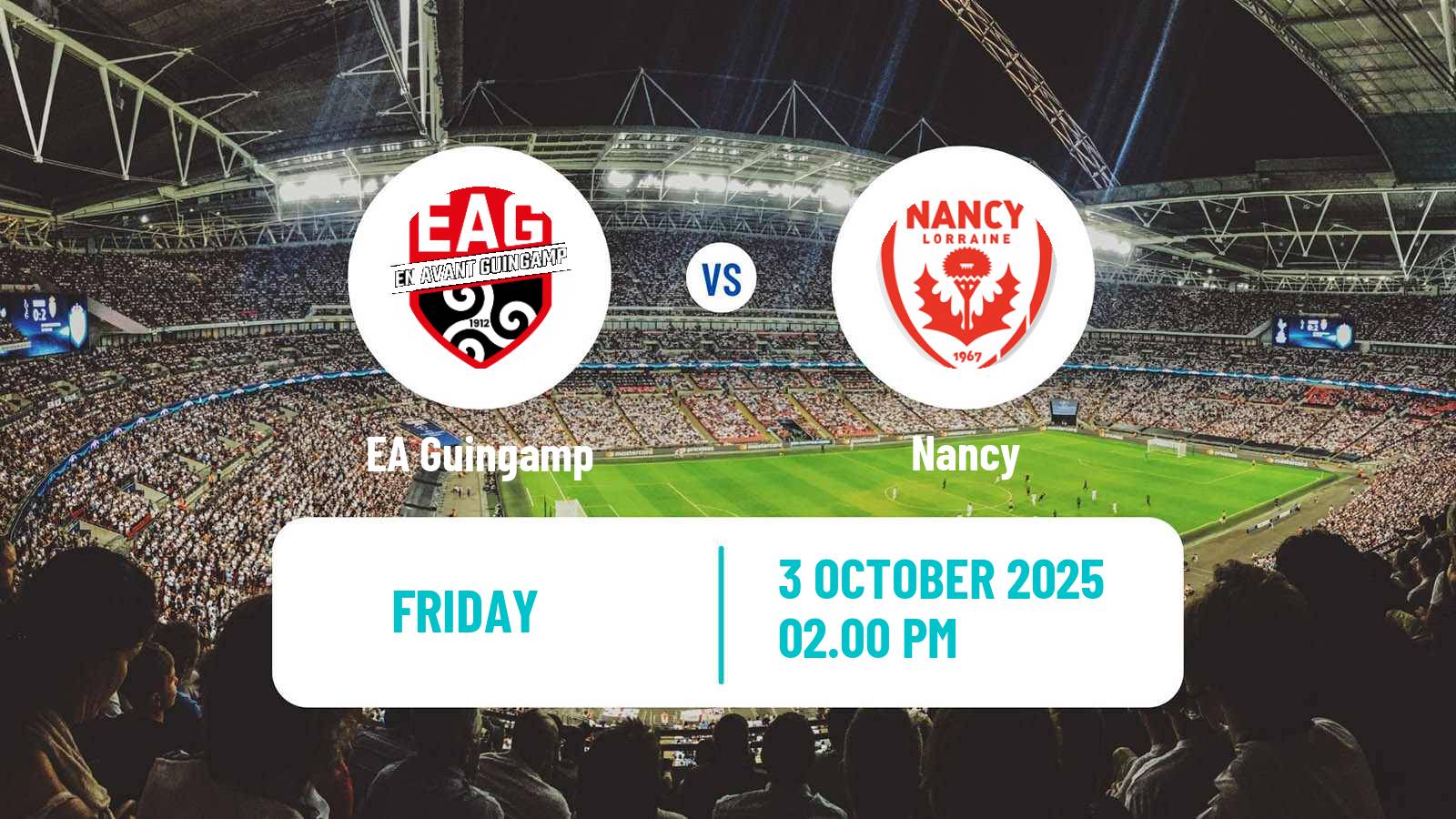 Football French Ligue 2 Guingamp - Nancy