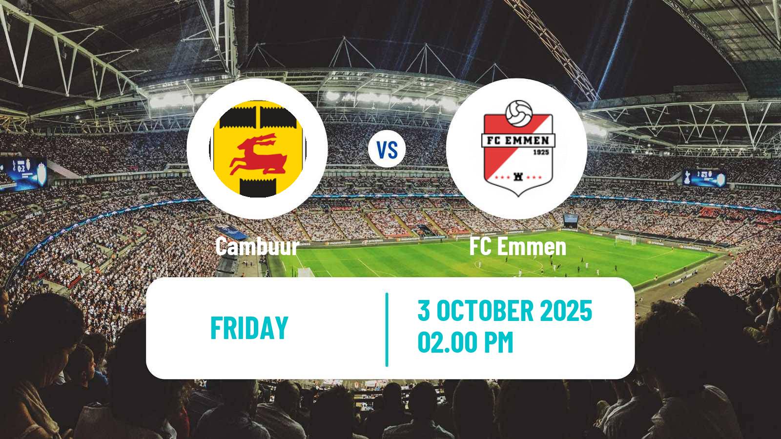 Football Dutch Eerste Divisie Cambuur - Emmen