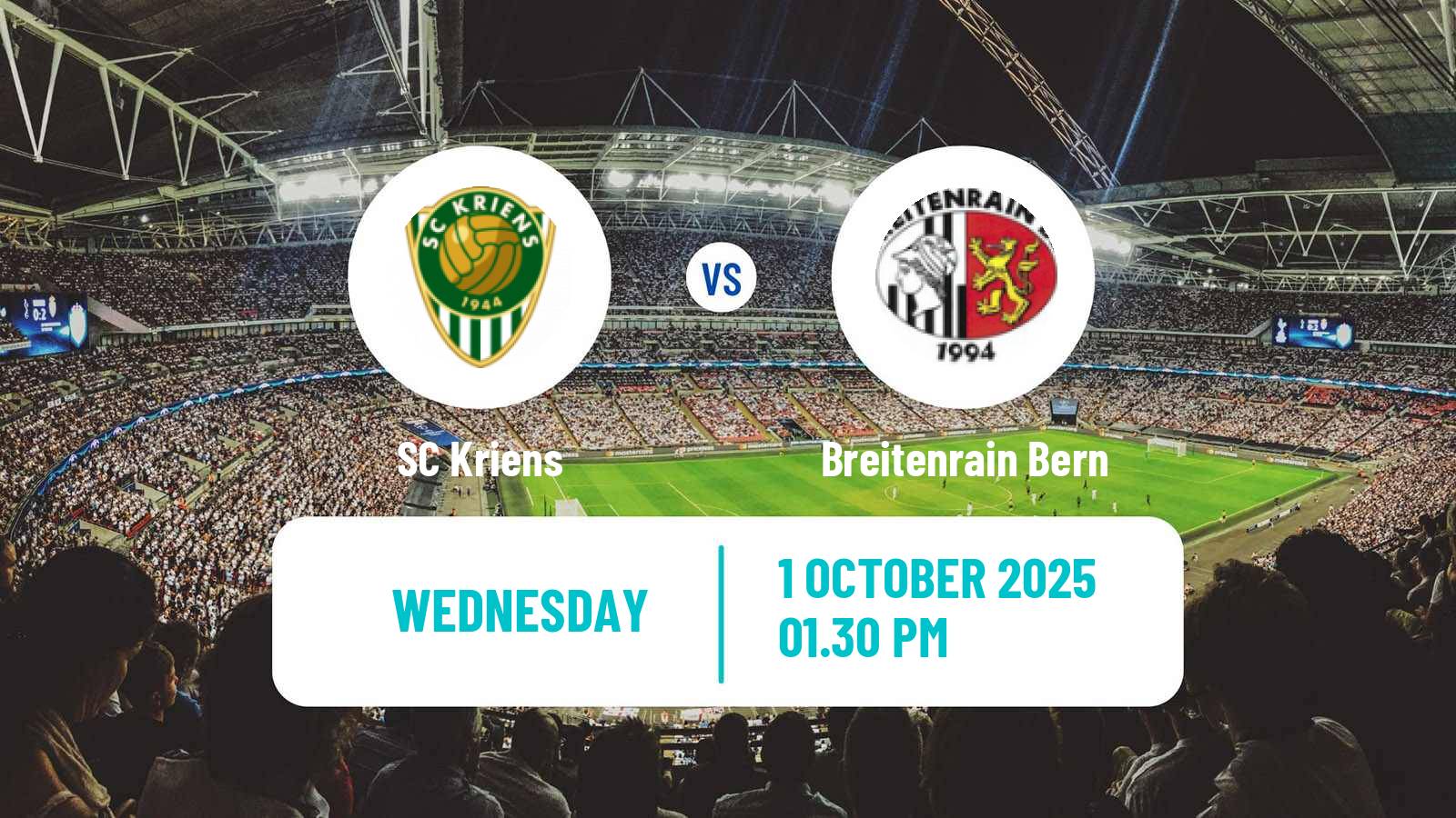 Football Swiss Promotion League Kriens - Breitenrain Bern