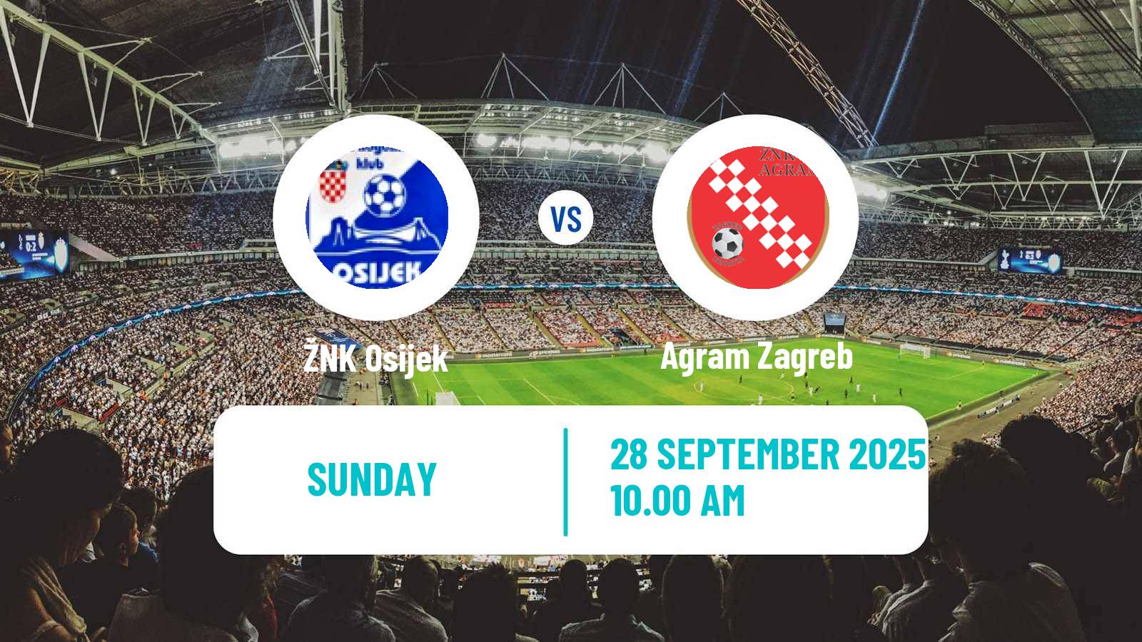 Football Croatian 1 HNL Women Osijek - Agram Zagreb