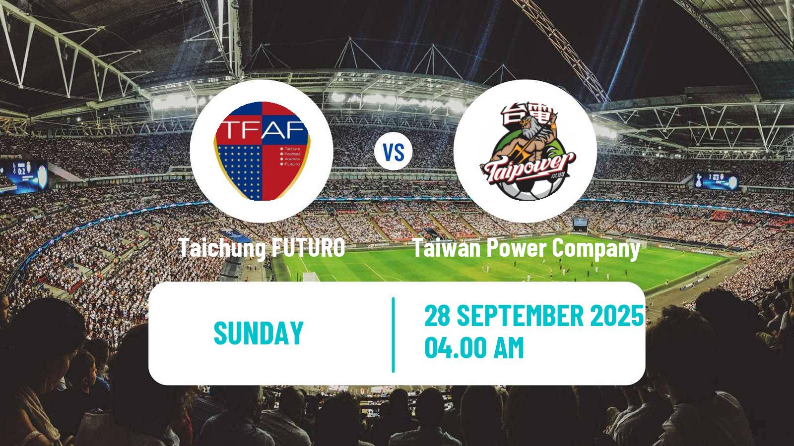 Football Taiwan Premier League Taichung FUTURO - Taiwan Power Company