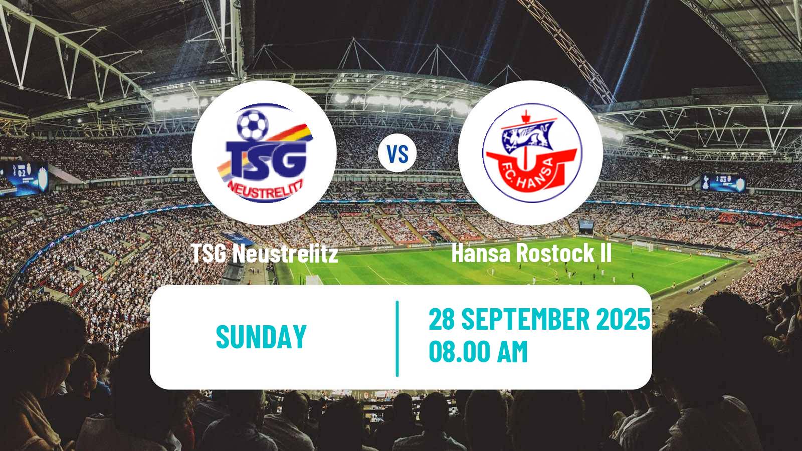 Football German Oberliga NOFV-Nord TSG Neustrelitz - Hansa Rostock II