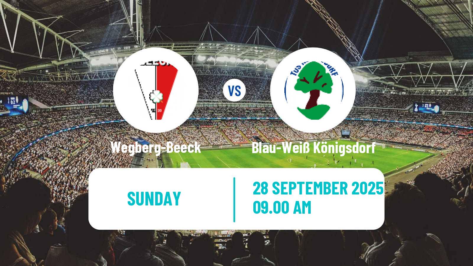 Football German Oberliga Mittelrhein Wegberg-Beeck - Blau-Weiß Königsdorf