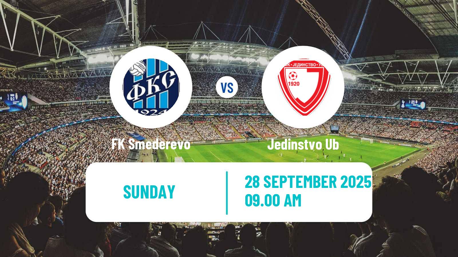 Football Serbian Prva Liga Smederevo - Jedinstvo Ub