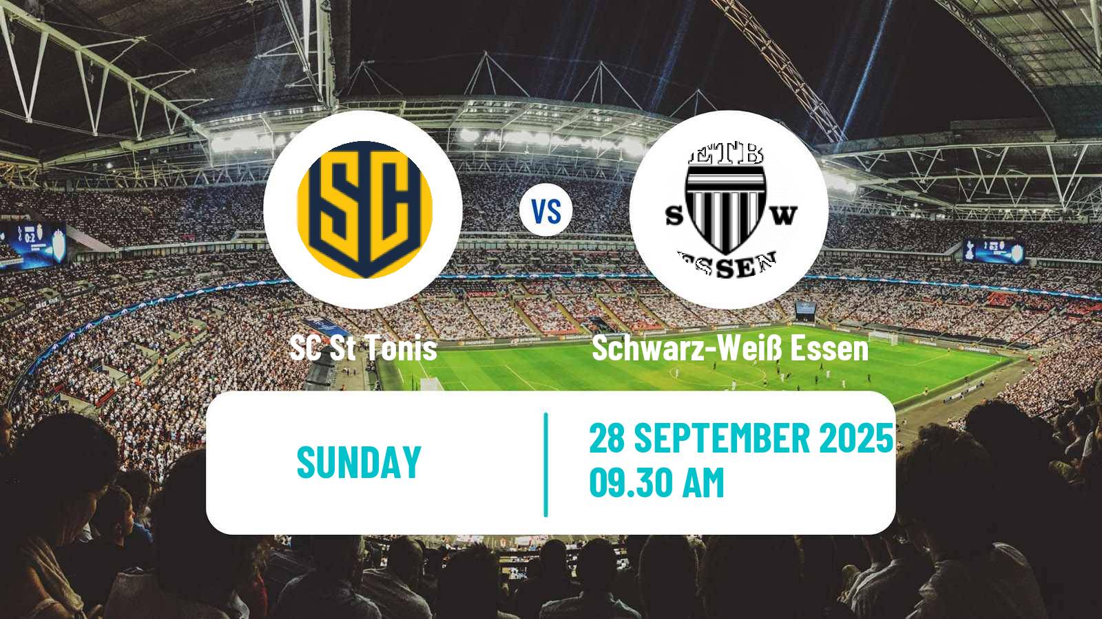Football German Oberliga Niederrhein St Tonis - Schwarz-Weiß Essen