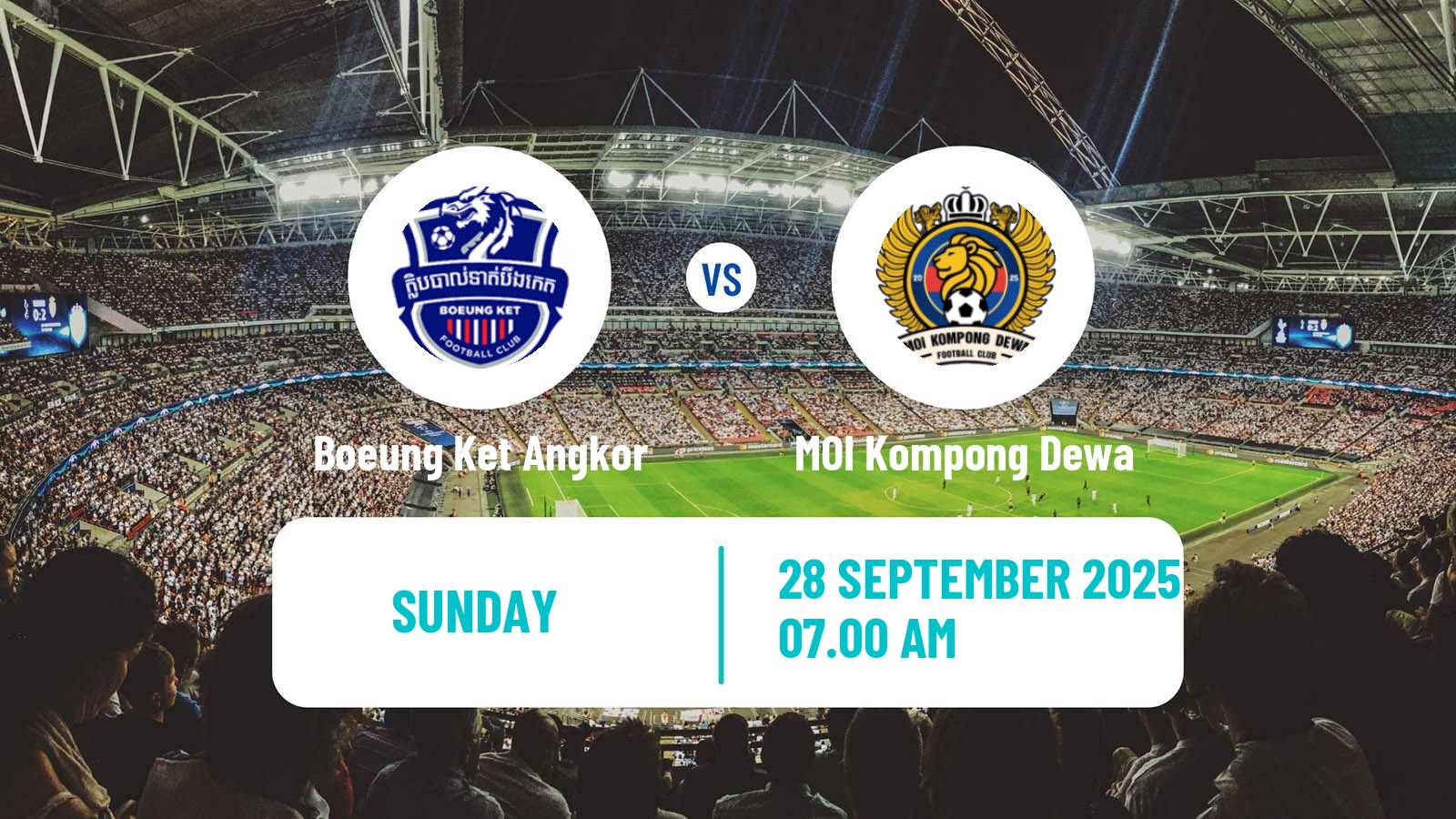 Football Cambodian CPL Boeung Ket Angkor - MOI Kompong Dewa