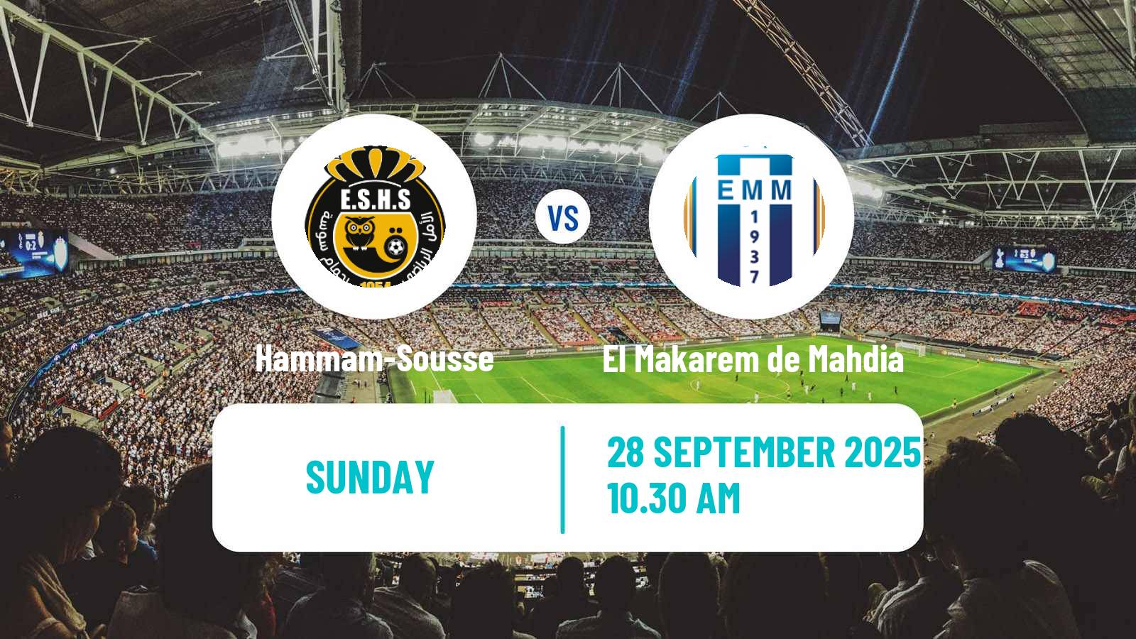 Football Tunisian Ligue 2 Hammam-Sousse - El Makarem de Mahdia