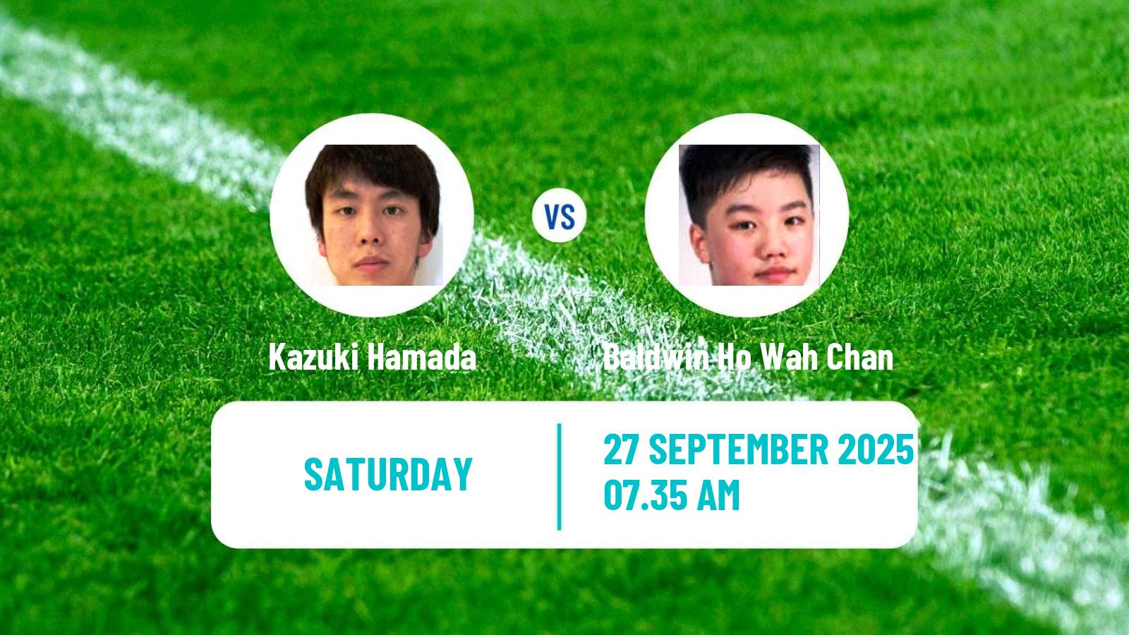 Table tennis China Smash Men Kazuki Hamada - Baldwin Ho Wah Chan