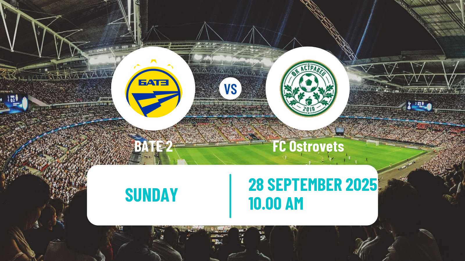 Football Belarusian Pershaya Liga BATE 2 - Ostrovets