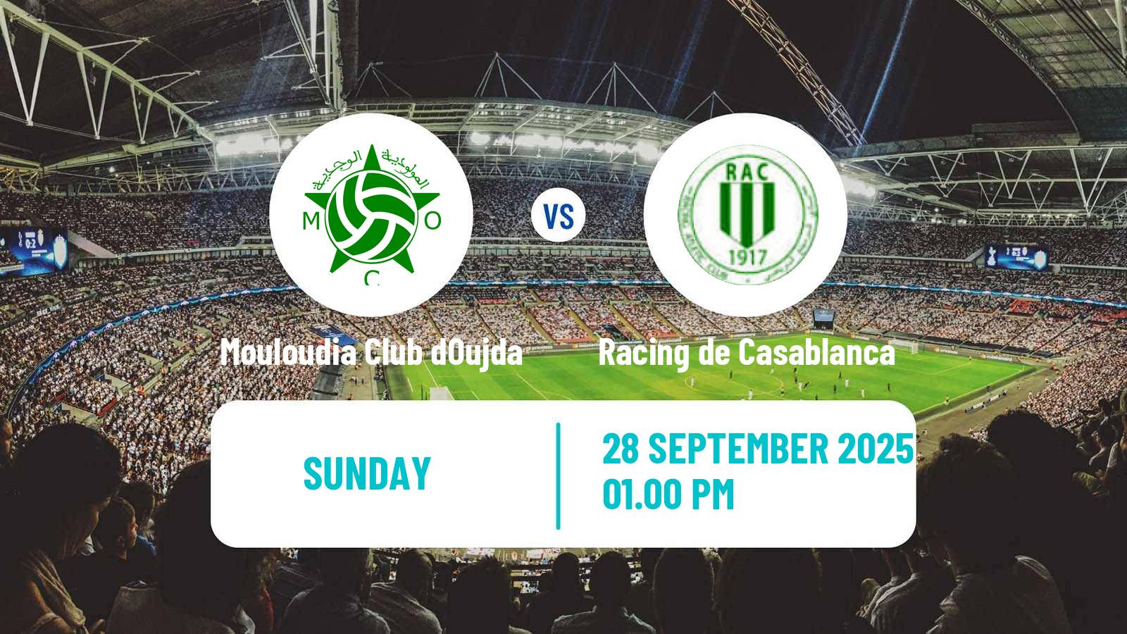 Football Moroccan Botola 2 Mouloudia Club dOujda - Racing de Casablanca