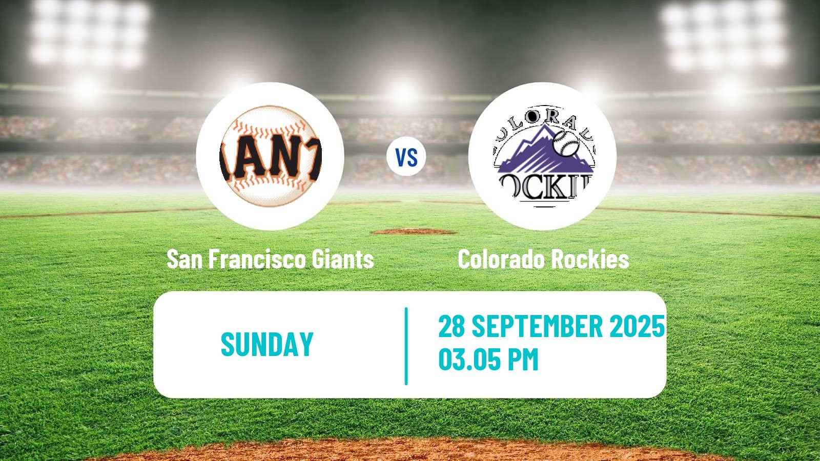 Baseball MLB San Francisco Giants - Colorado Rockies