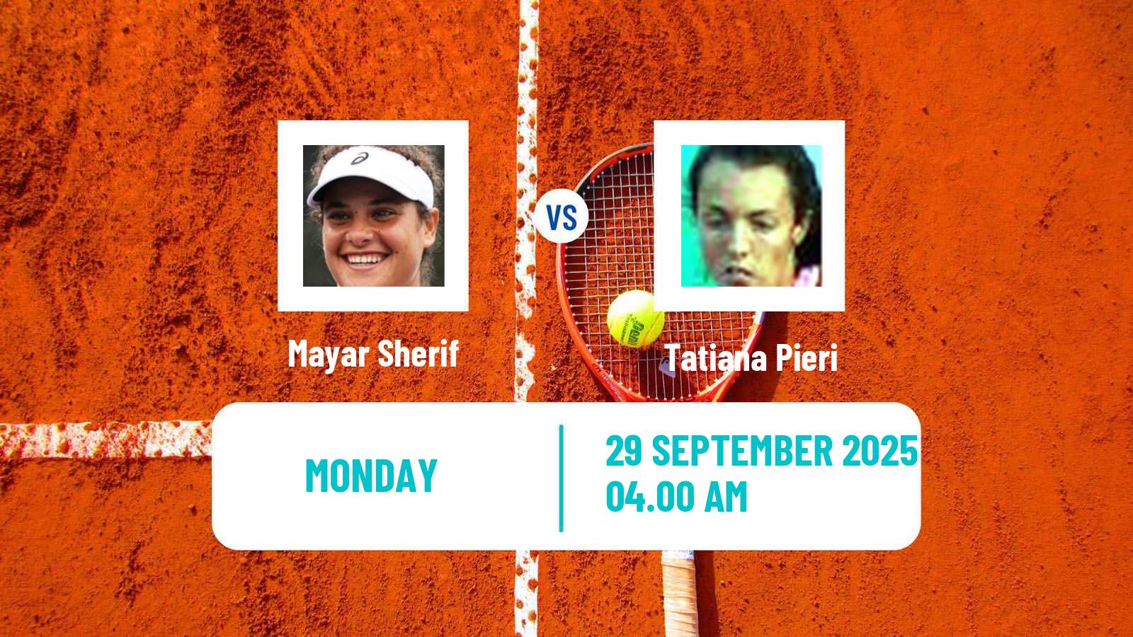 Tennis Rende Challenger Women Mayar Sherif - Tatiana Pieri