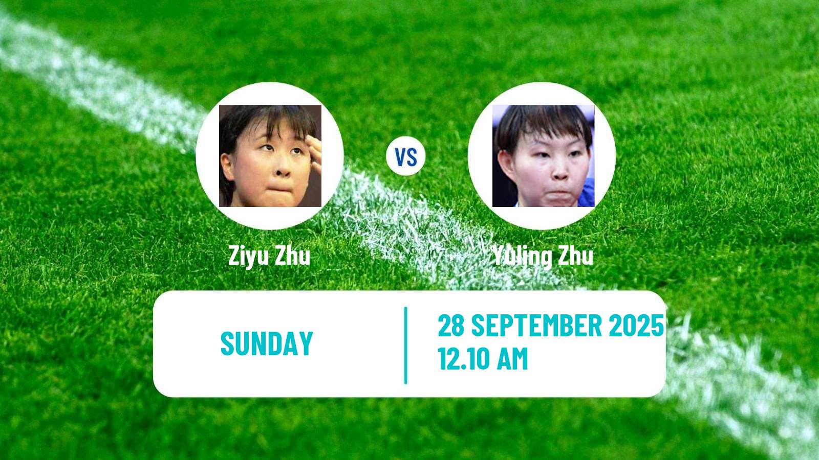 Table tennis China Smash Women Ziyu Zhu - Yuling Zhu