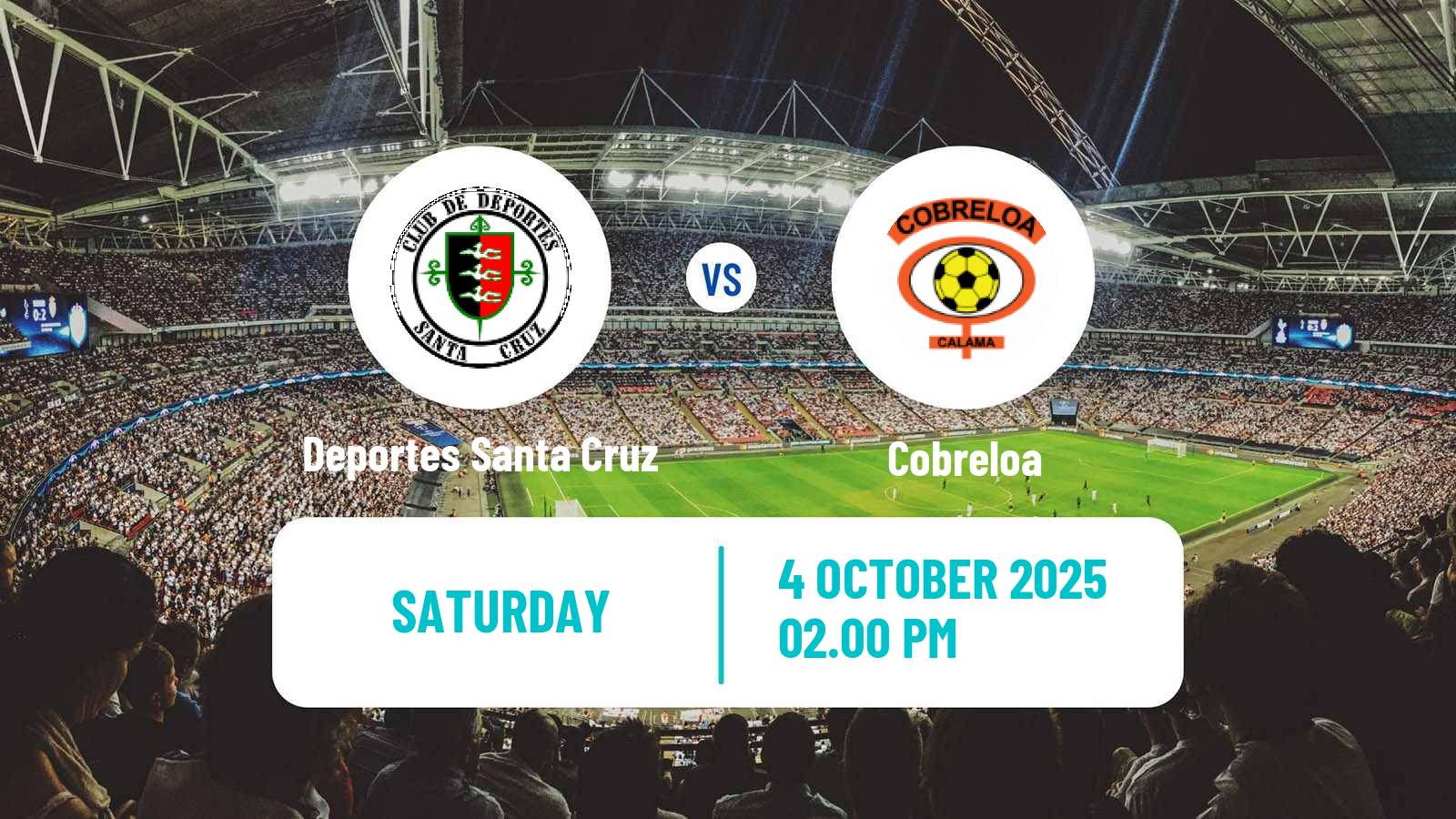 Football Chilean Primera B Deportes Santa Cruz - Cobreloa