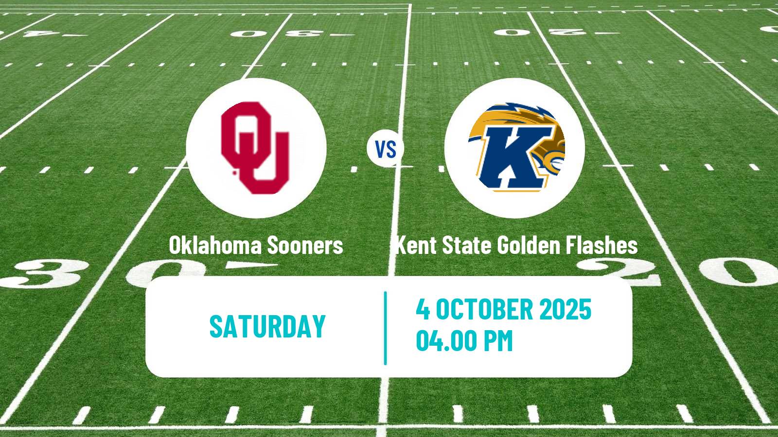 American football NCAA College Football Oklahoma Sooners - Kent State Golden Flashes
