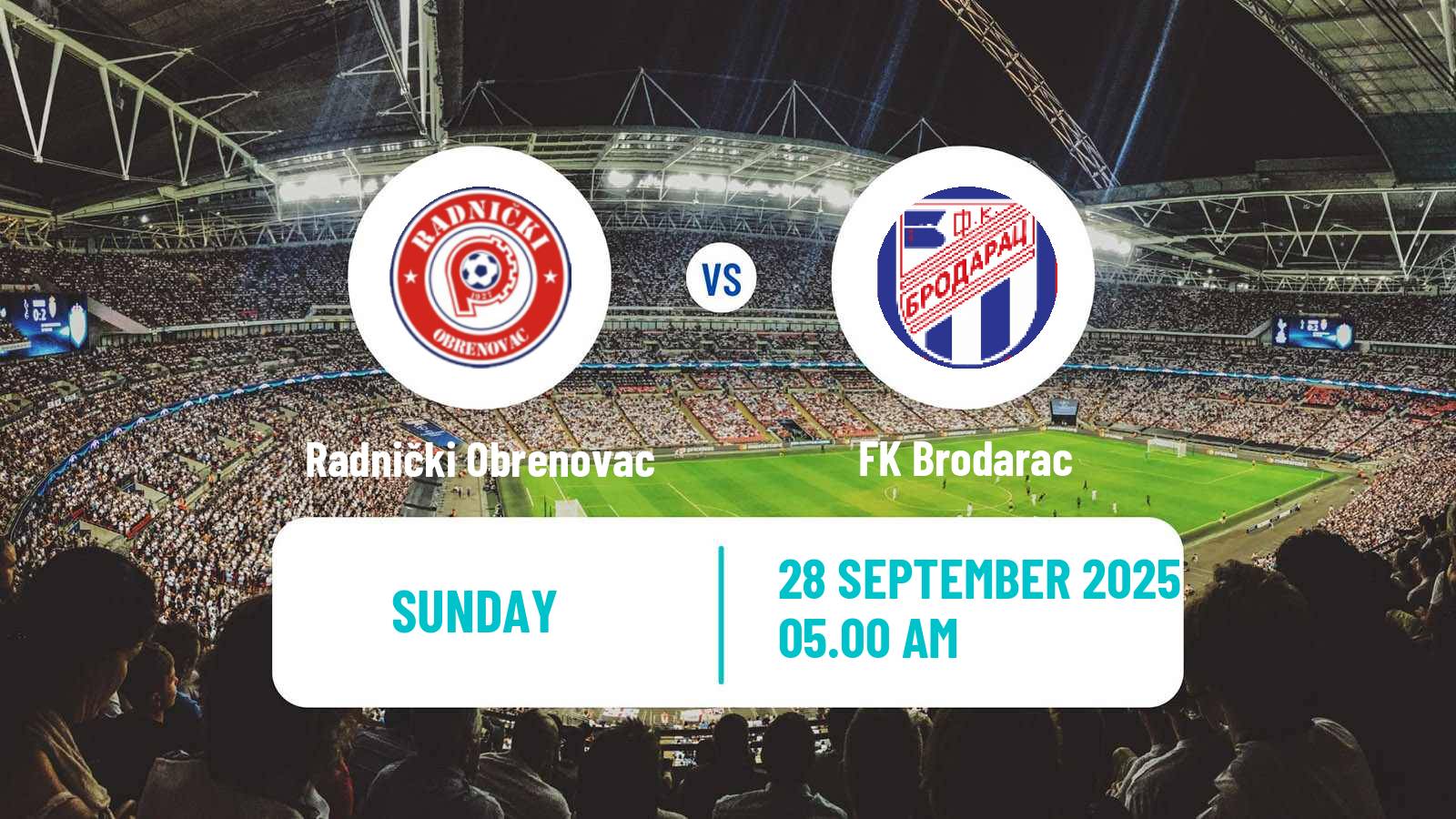 Football Serbian Srpska Liga - Belgrade Radnički Obrenovac - Brodarac