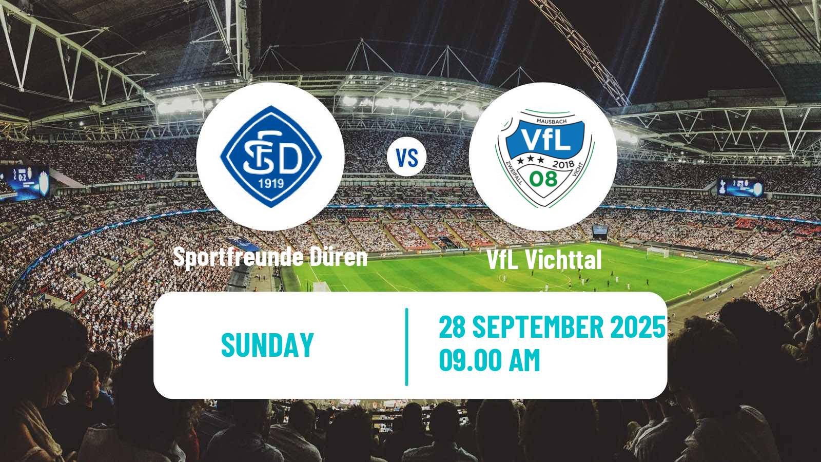 Football German Oberliga Mittelrhein Sportfreunde Düren - Vichttal