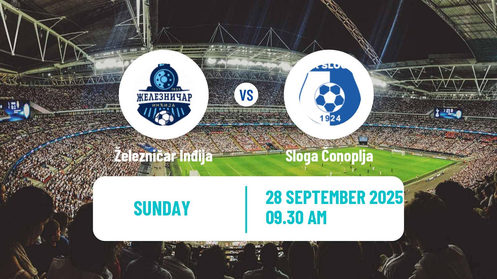 Football Serbian Srpska Liga - Vojvodina Železničar Inđija - Sloga Čonoplja