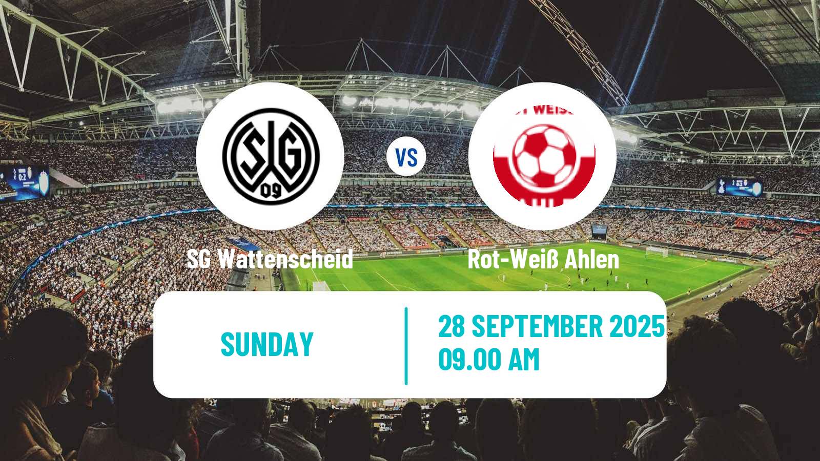 Football German Oberliga Westfalen SG Wattenscheid - Rot-Weiß Ahlen