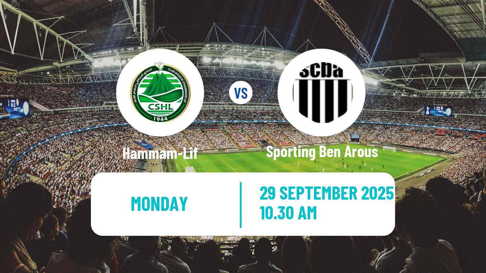 Football Tunisian Ligue 2 Hammam-Lif - Sporting Ben Arous