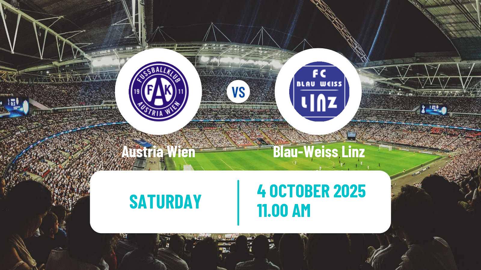 Football Austrian Bundesliga Austria Wien - Blau-Weiss Linz