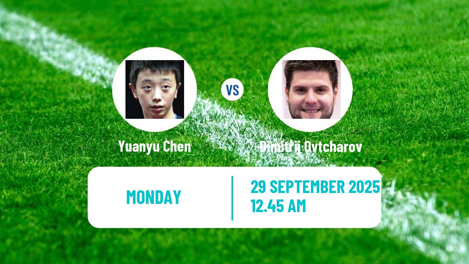 Table tennis China Smash Men Yuanyu Chen - Dimitrij Ovtcharov