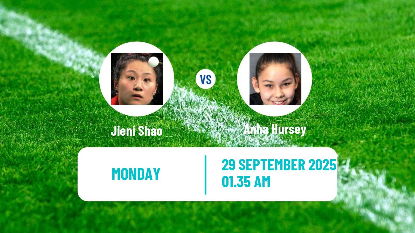 Table tennis China Smash Women Jieni Shao - Anna Hursey