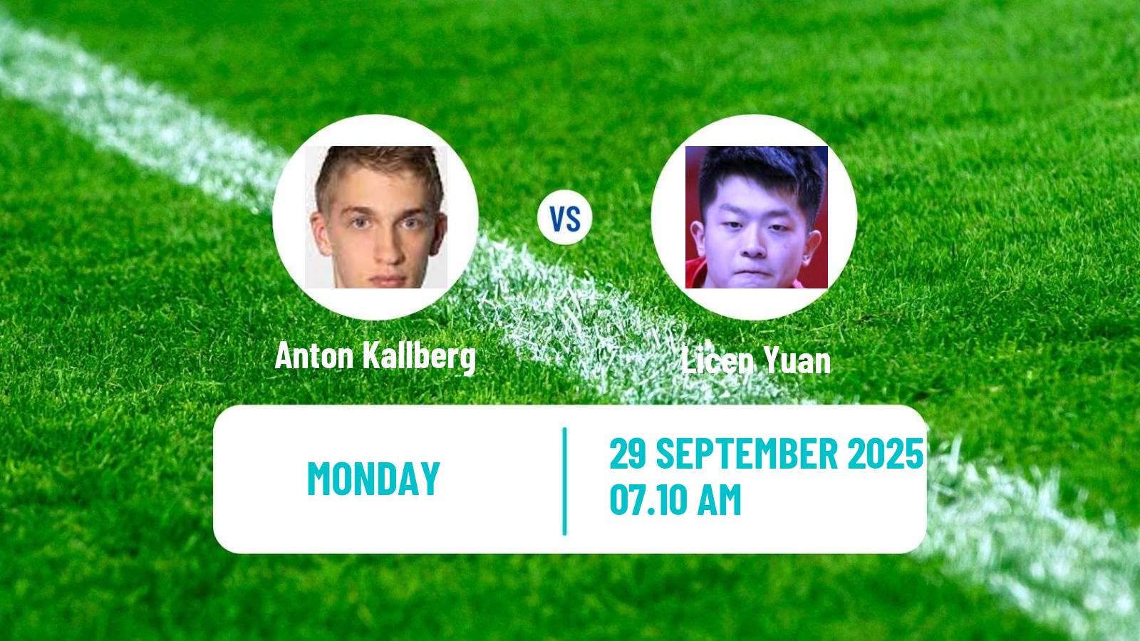 Table tennis China Smash Men Anton Kallberg - Licen Yuan