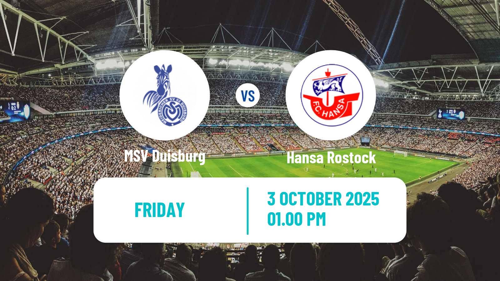 Football German 3 Bundesliga Duisburg - Hansa Rostock