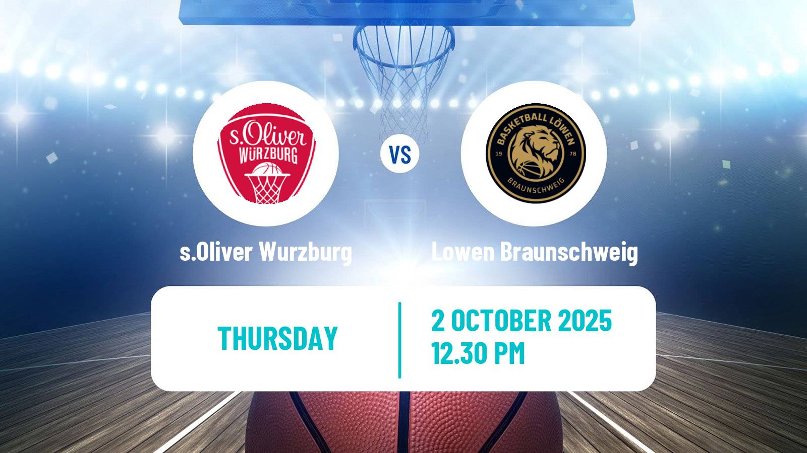 Basketball German BBL s.Oliver Wurzburg - Lowen Braunschweig