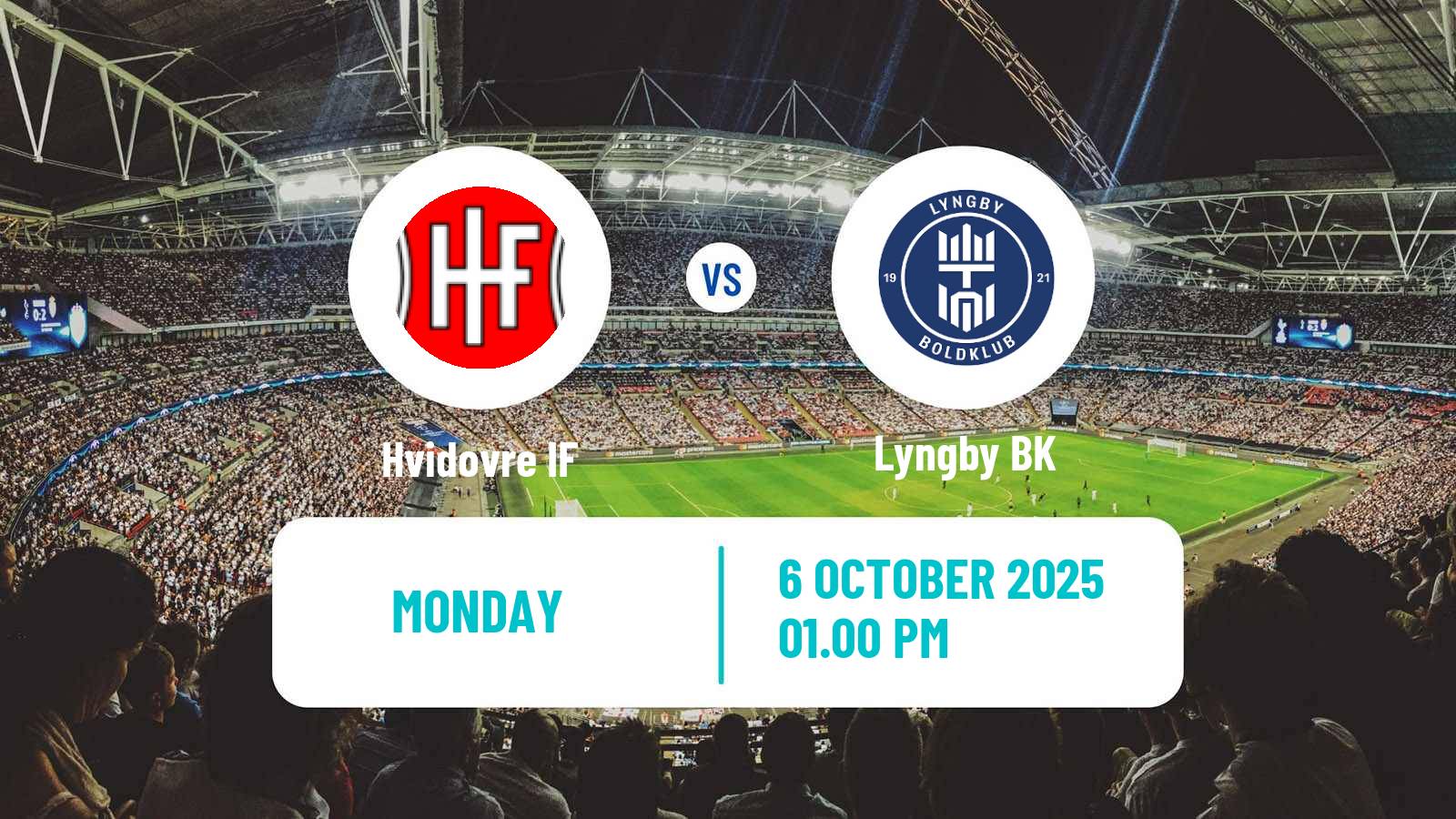 Football Danish 1 Division Hvidovre - Lyngby BK