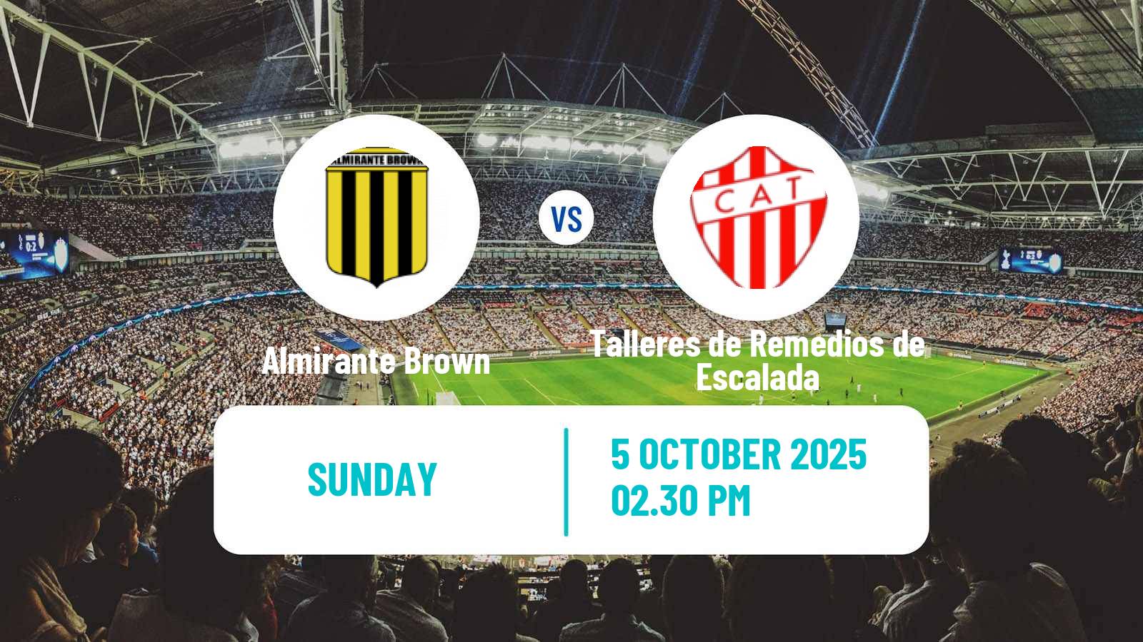 Football Argentinian Primera Nacional Almirante Brown - Talleres de Remedios de Escalada